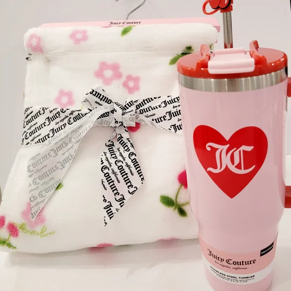 Juicy Couture Stainless Steel Tumbler with Floral Blanket - Picture 7 of 7